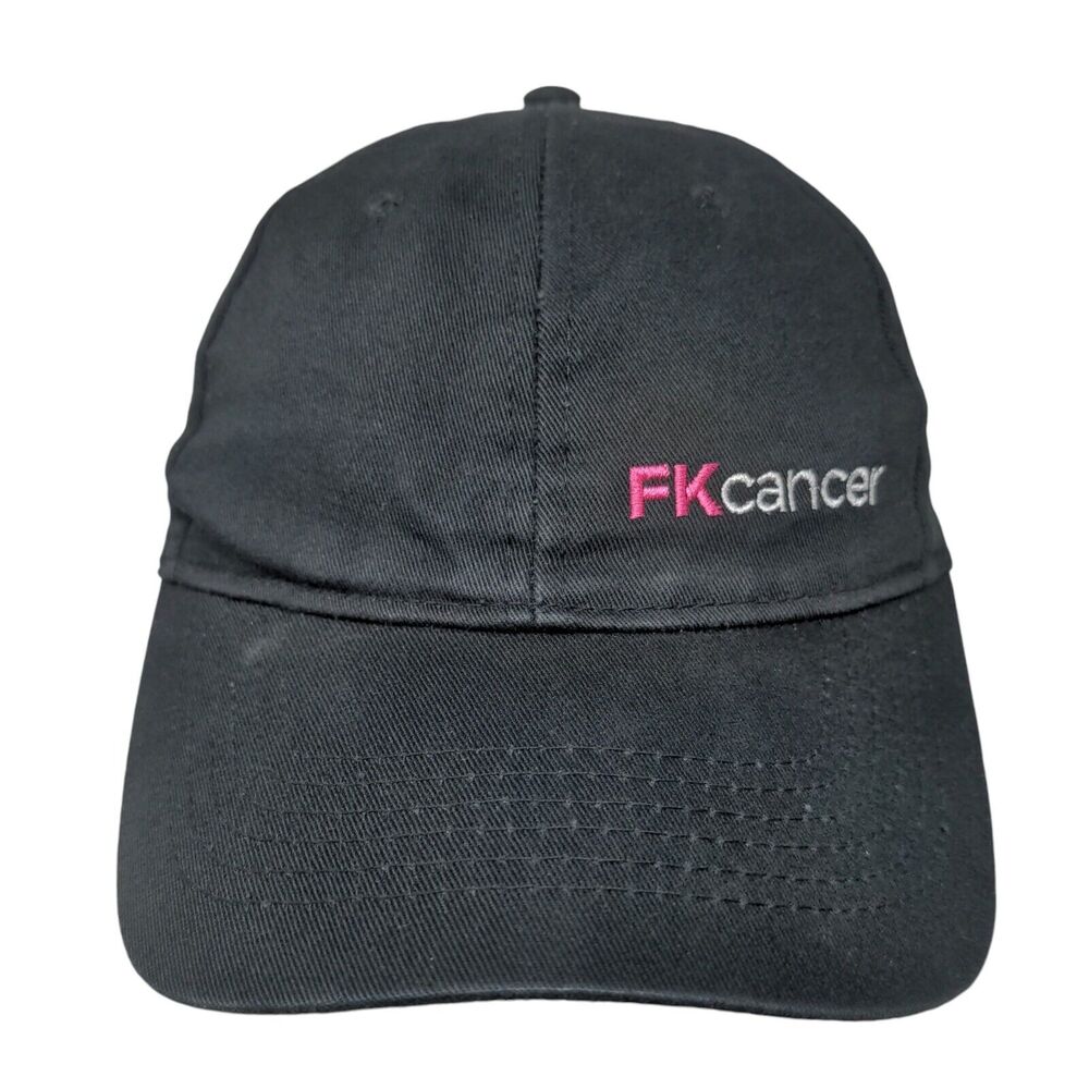 FK Cancer Strapback Hat Black One Size Embroidered 6 Panel Big X